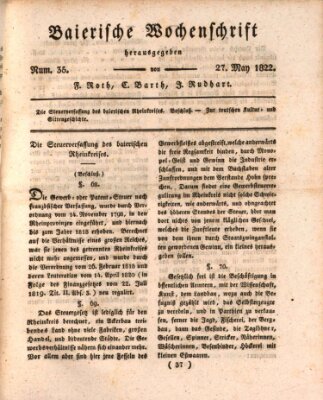 Baierische Wochenschrift Montag 27. Mai 1822