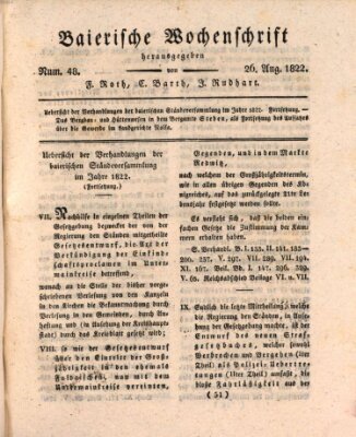 Baierische Wochenschrift Montag 26. August 1822