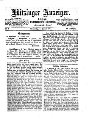 Kitzinger Anzeiger Donnerstag 5. Januar 1871