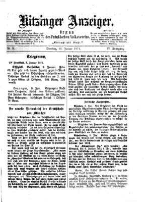 Kitzinger Anzeiger Dienstag 10. Januar 1871