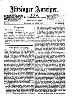 Kitzinger Anzeiger Donnerstag 19. Januar 1871