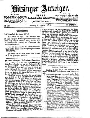 Kitzinger Anzeiger Mittwoch 25. Januar 1871