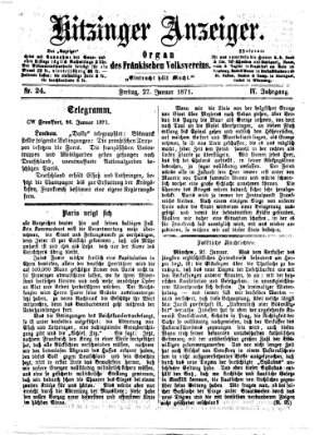 Kitzinger Anzeiger Freitag 27. Januar 1871