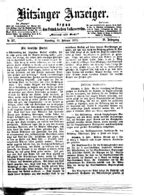 Kitzinger Anzeiger Samstag 11. Februar 1871