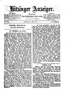 Kitzinger Anzeiger Samstag 6. Mai 1871