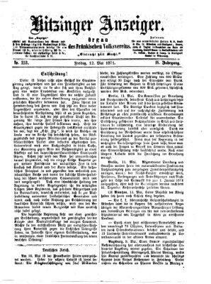 Kitzinger Anzeiger Freitag 12. Mai 1871