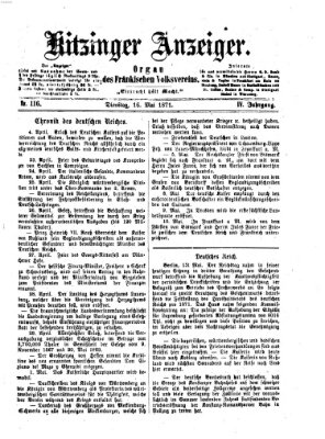 Kitzinger Anzeiger Dienstag 16. Mai 1871