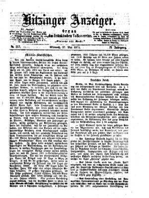 Kitzinger Anzeiger Mittwoch 17. Mai 1871