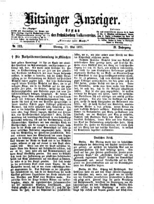 Kitzinger Anzeiger Montag 22. Mai 1871