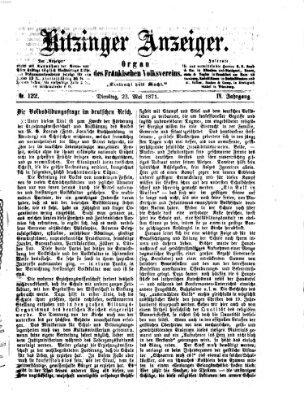 Kitzinger Anzeiger Dienstag 23. Mai 1871