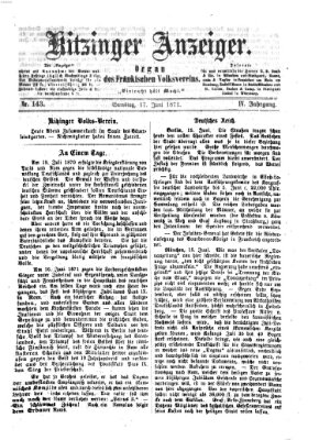 Kitzinger Anzeiger Samstag 17. Juni 1871