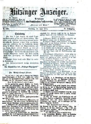 Kitzinger Anzeiger Dienstag 20. Juni 1871