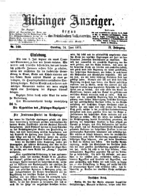 Kitzinger Anzeiger Samstag 24. Juni 1871