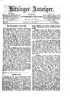 Kitzinger Anzeiger Dienstag 11. Juli 1871