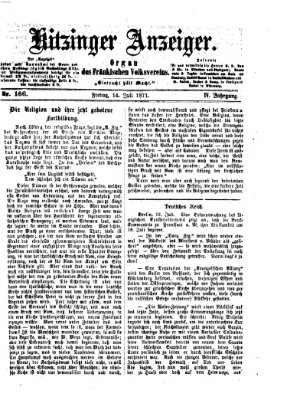 Kitzinger Anzeiger Freitag 14. Juli 1871