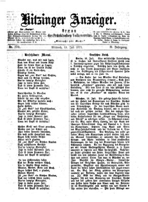 Kitzinger Anzeiger Mittwoch 19. Juli 1871