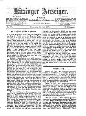 Kitzinger Anzeiger Donnerstag 20. Juli 1871