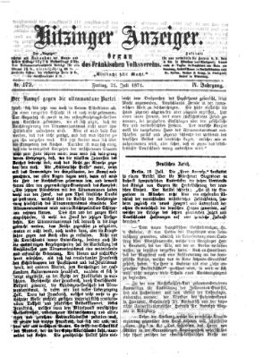 Kitzinger Anzeiger Freitag 21. Juli 1871