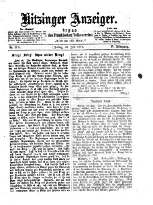 Kitzinger Anzeiger Freitag 28. Juli 1871