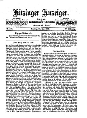 Kitzinger Anzeiger Samstag 29. Juli 1871