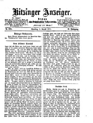 Kitzinger Anzeiger Samstag 5. August 1871
