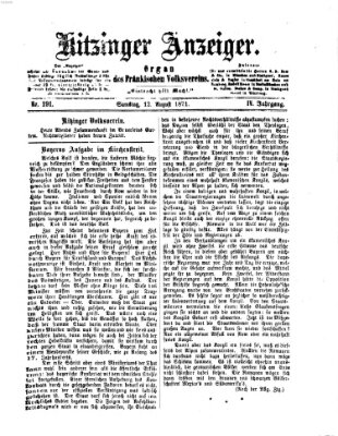 Kitzinger Anzeiger Samstag 12. August 1871