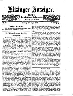 Kitzinger Anzeiger Samstag 19. August 1871