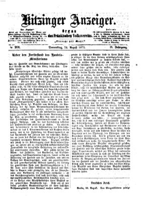 Kitzinger Anzeiger Donnerstag 24. August 1871