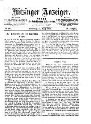 Kitzinger Anzeiger Donnerstag 31. August 1871