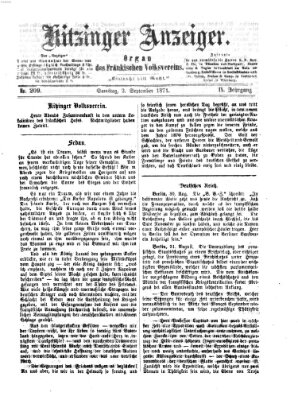 Kitzinger Anzeiger Samstag 2. September 1871