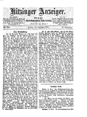 Kitzinger Anzeiger Freitag 15. September 1871