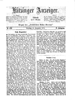 Kitzinger Anzeiger Dienstag 19. September 1871