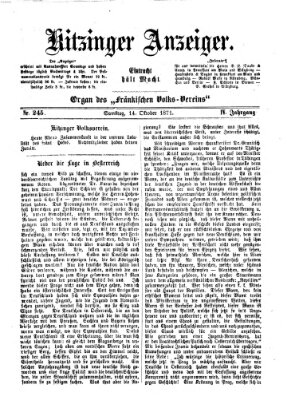 Kitzinger Anzeiger Samstag 14. Oktober 1871