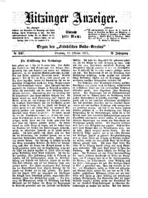 Kitzinger Anzeiger Dienstag 17. Oktober 1871