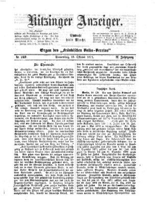 Kitzinger Anzeiger Donnerstag 19. Oktober 1871