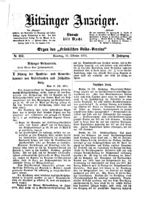 Kitzinger Anzeiger Samstag 21. Oktober 1871