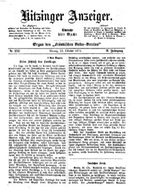 Kitzinger Anzeiger Montag 23. Oktober 1871