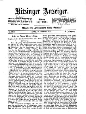 Kitzinger Anzeiger Freitag 10. November 1871