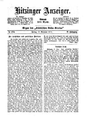 Kitzinger Anzeiger Freitag 17. November 1871