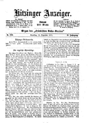 Kitzinger Anzeiger Samstag 16. Dezember 1871