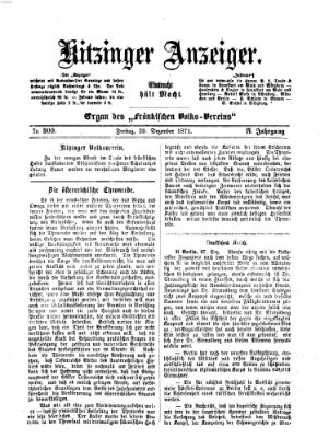 Kitzinger Anzeiger Freitag 29. Dezember 1871