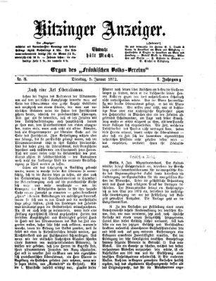 Kitzinger Anzeiger Dienstag 9. Januar 1872