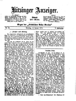 Kitzinger Anzeiger Dienstag 16. Januar 1872