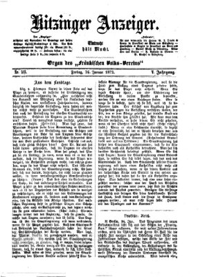 Kitzinger Anzeiger Freitag 26. Januar 1872