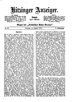 Kitzinger Anzeiger Dienstag 30. Januar 1872