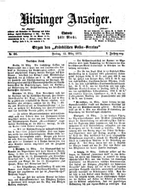 Kitzinger Anzeiger Freitag 15. März 1872