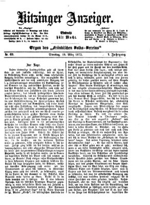 Kitzinger Anzeiger Dienstag 19. März 1872