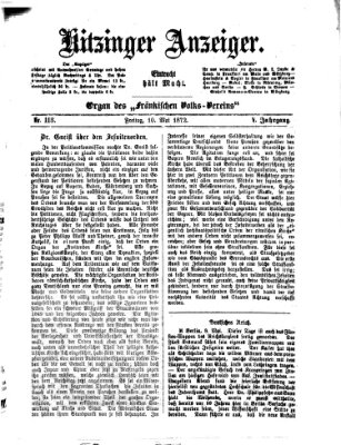 Kitzinger Anzeiger Freitag 10. Mai 1872