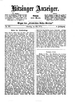 Kitzinger Anzeiger Dienstag 14. Mai 1872