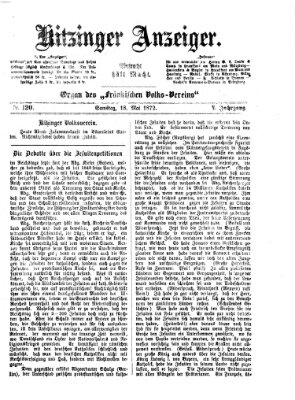Kitzinger Anzeiger Samstag 18. Mai 1872